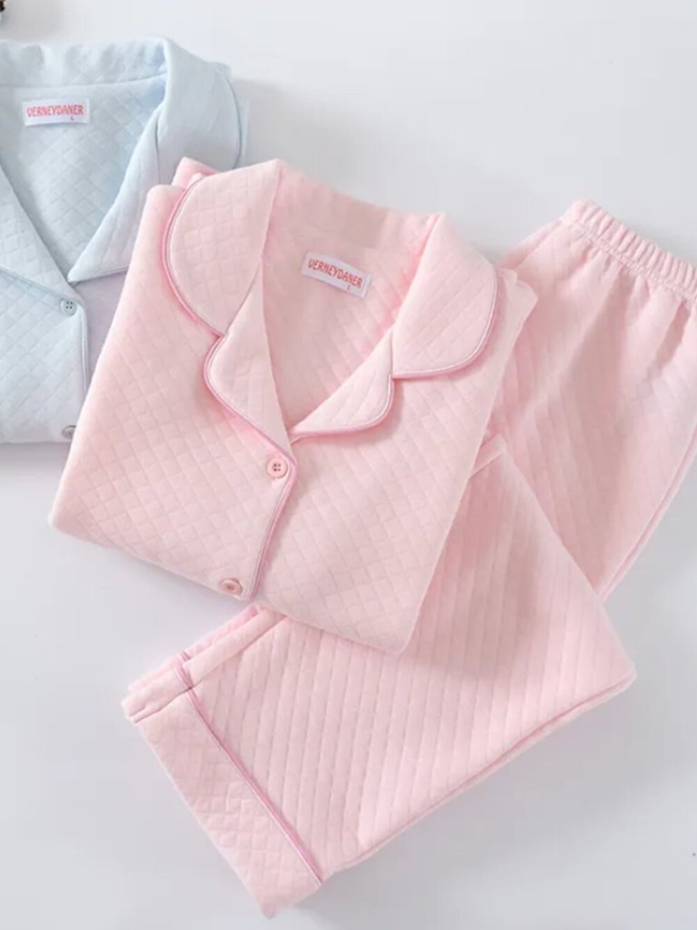 Pink Quilted Pajama Set - Picture 3 of 7